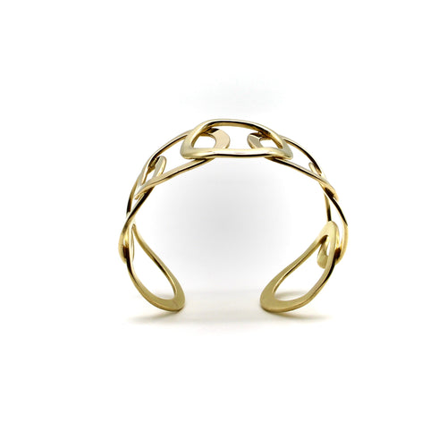 Bracelet Bracelet manchette moderniste motif cercles en or 18K, vers 1970 58 Facettes