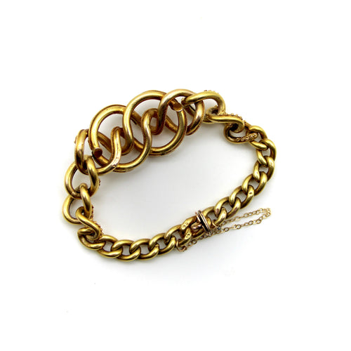 Bracelet Bracelet - Nœud d’amoureux style étrusque en or 14K, grenats et perles 58 Facettes