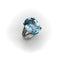 Bague Bague en or blanc 14K avec topaze bleue et diamants 58 Facettes
