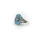 Bague Bague en or blanc 14K avec topaze bleue et diamants 58 Facettes