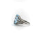 Bague Bague en or blanc 14K avec topaze bleue et diamants 58 Facettes