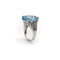 Bague Bague en or blanc 14K avec topaze bleue et diamants 58 Facettes