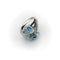 Bague Bague en or blanc 14K avec topaze bleue et diamants 58 Facettes