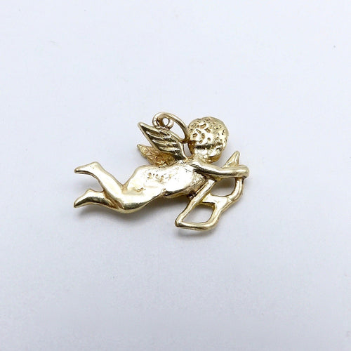 Pendentif Pendentif charm Cupidon vintage en or jaune 14K 58 Facettes