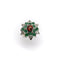 Bague Bague étoile - Cocktail en or blanc et jaune 18k, grenat spessartite, émeraudes et diamants 58 Facettes