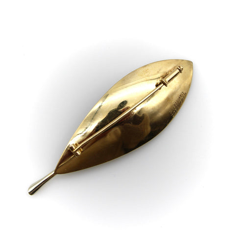 Broche Tiffany & Co. - Broche feuille rétro en or jaune et or blanc 14k 58 Facettes