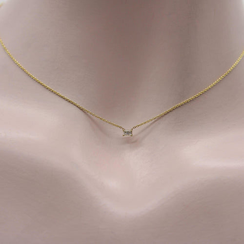 Collier Collier - Diamant taille émeraude en or 14K 58 Facettes A2004E