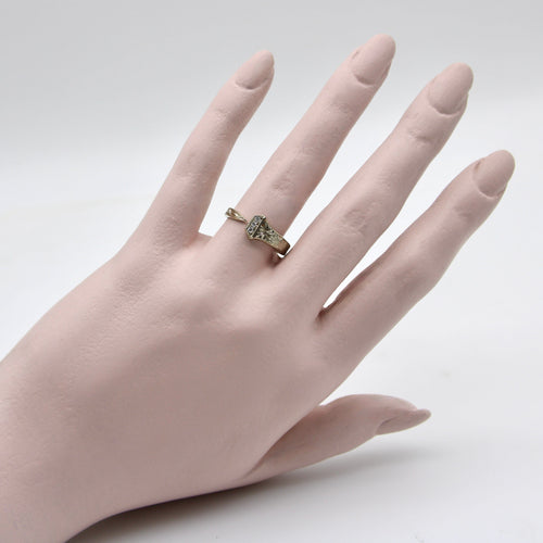 Bague 54 L. Fritzsche and Co. - Bague clou porte-bonheur en or blanc 14k et diamants 58 Facettes