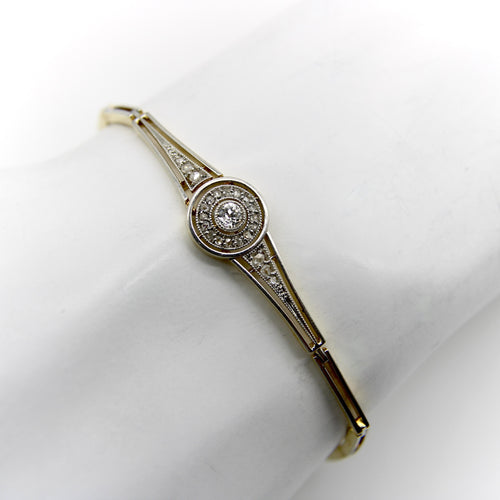 Bracelet Art déco - Bracelet en or 18 ct surmonté platine et diamants 58 Facettes A1000H