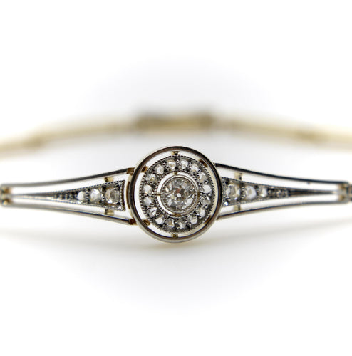 Bracelet Art déco - Bracelet en or 18 ct surmonté platine et diamants 58 Facettes A1000H