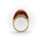 Bague 56 Bague moderniste en or 14K, corail et diamants 58 Facettes A1000D