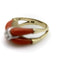 Bague 56 Bague moderniste en or 14K, corail et diamants 58 Facettes A1000D
