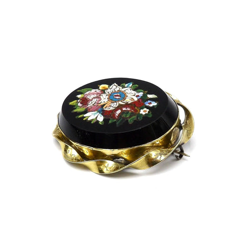 Broche Broche victorienne micro-mosaïque florale 58 Facettes