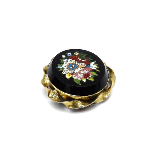 Broche Broche victorienne micro-mosaïque florale 58 Facettes