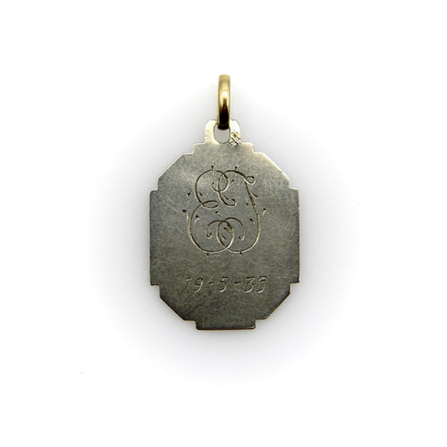 Pendentif Art déco français - Pendentif Vierge Marie en or 18 carats bicolore 58 Facettes A10032