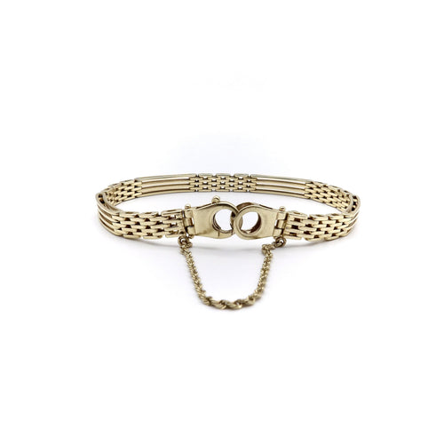 Bracelet Bracelet de style gate vintage en or jaune 14K italien 58 Facettes