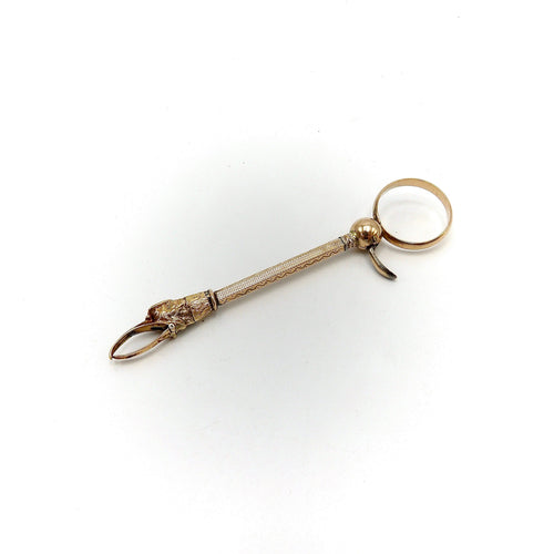 Boucles d'oreilles Époque victorienne - Clip mécanique tête d’aigle en or 14 ct 58 Facettes