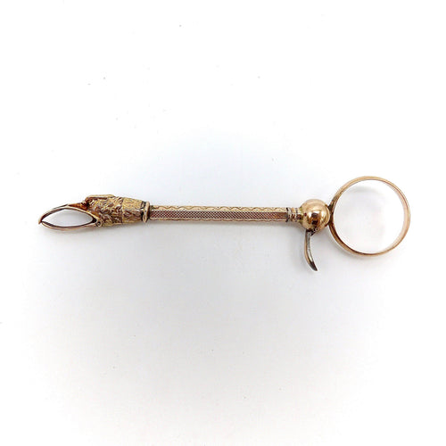 Boucles d'oreilles Époque victorienne - Clip mécanique tête d’aigle en or 14 ct 58 Facettes