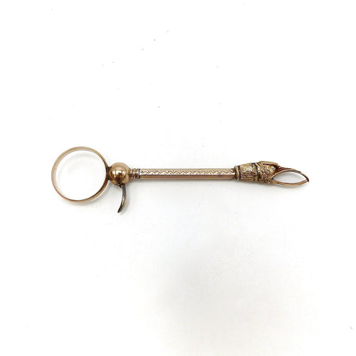 Boucles d'oreilles Époque victorienne - Clip mécanique tête d’aigle en or 14 ct 58 Facettes