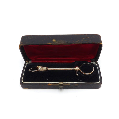 Boucles d'oreilles Époque victorienne - Clip mécanique tête d’aigle en or 14 ct 58 Facettes