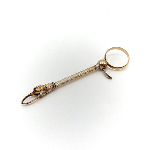 Boucles d'oreilles Époque victorienne - Clip mécanique tête d’aigle en or 14 ct 58 Facettes