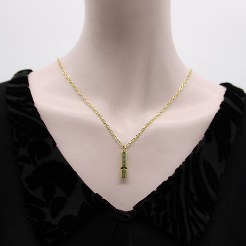 Sifflet signature en or 18k avec ligne de diamants et perle 58 Facettes A2003S