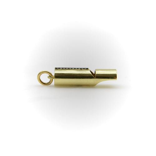 Sifflet signature en or 18k avec ligne de diamants et perle 58 Facettes A2003S