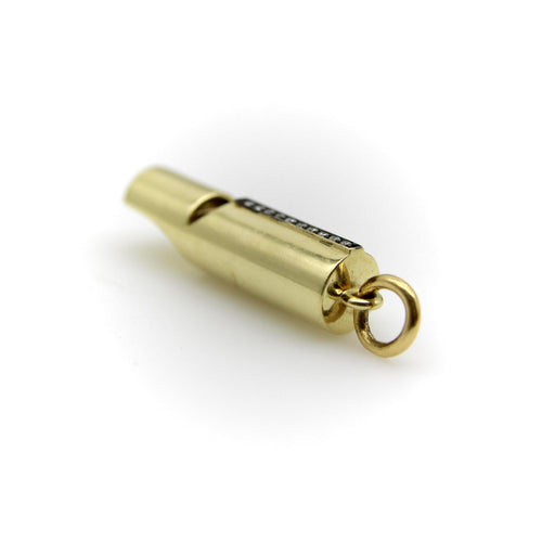 Sifflet signature en or 18k avec ligne de diamants et perle 58 Facettes A2003S