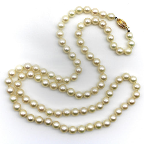 Collier Collier vintage en perles de culture avec fermoir en or 14K 58 Facettes