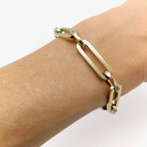 Bracelet Bracelet à maillons trombone signature en or 14K 58 Facettes