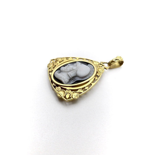 Pendentif Époque victorienne - Pendentif médaillon camée guerrier en or 18k 58 Facettes
