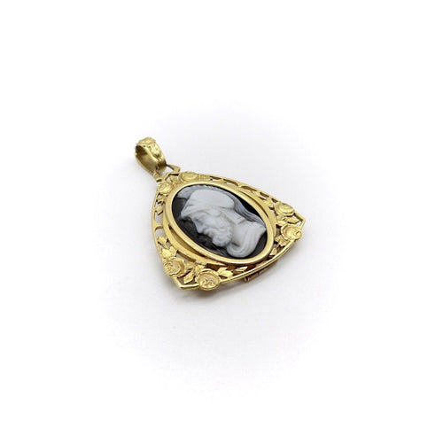 Pendentif Époque victorienne - Pendentif médaillon camée guerrier en or 18k 58 Facettes