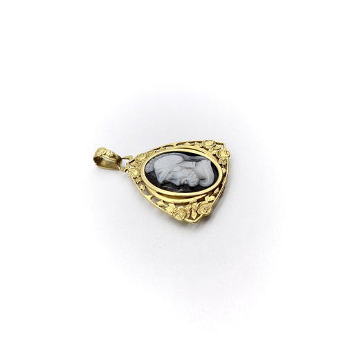 Pendentif Époque victorienne - Pendentif médaillon camée guerrier en or 18k 58 Facettes