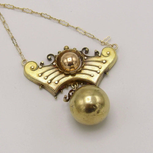 Collier Collier pendentif revival étrusque en or jaune et or rose 14 carats 58 Facettes