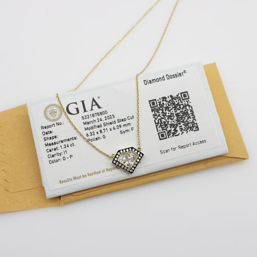 Pendentif Signature Collection - Pendentif bouclier en or 18k et diamants 58 Facettes A1001Z