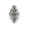 Bague 56 Art déco - Bague navette en or blanc 18 carats, diamants et saphirs 58 Facettes
