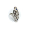 Bague 56 Art déco - Bague navette en or blanc 18 carats, diamants et saphirs 58 Facettes