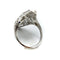 Bague 56 Art déco - Bague navette en or blanc 18 carats, diamants et saphirs 58 Facettes