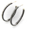 Boucles d'oreilles Boucles d’oreilles créoles en or blanc 18k et diamants noirs et blancs 58 Facettes A10020