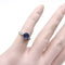 Bague 48 Bague Art déco en or blanc 14K avec saphir naturel 58 Facettes