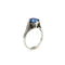 Bague 48 Bague Art déco en or blanc 14K avec saphir naturel 58 Facettes