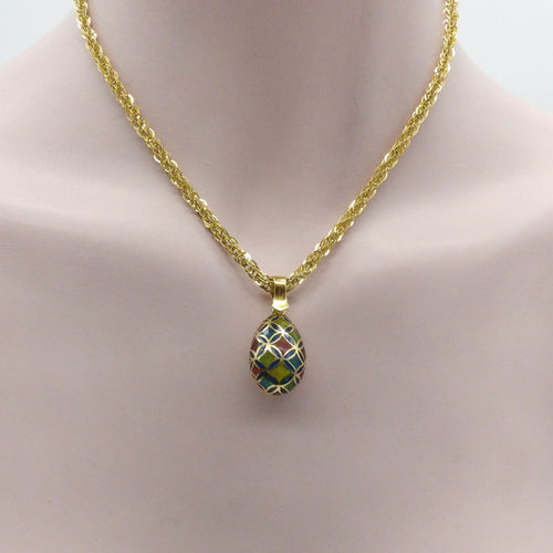 Pendentif Pendentif œuf plique-à-jour italien en or jaune 18k 58 Facettes