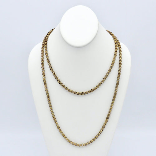 Collier Collier chaîne muff en pinchbeck géorgien avec fermoir main 58 Facettes