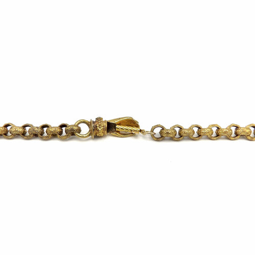 Collier Collier chaîne muff en pinchbeck géorgien avec fermoir main 58 Facettes