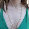 Collier Édouardien - Long collier chaîne en or 14K et perles naturelles du Mississippi 58 Facettes
