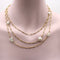 Collier Édouardien - Long collier chaîne en or 14K et perles naturelles du Mississippi 58 Facettes