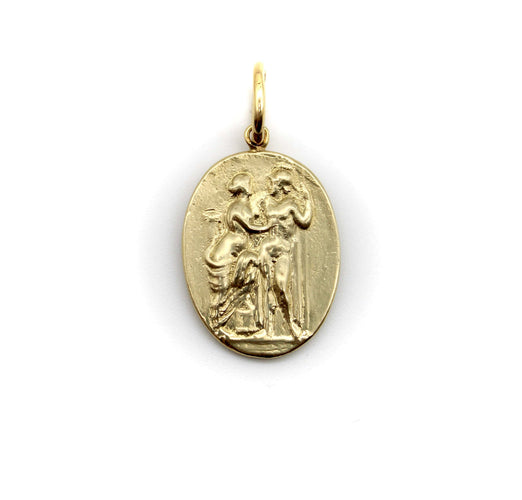 Pendentif Signature - Pendentif médaillon intaille Vénus et Mars en or 14k 58 Facettes