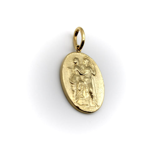 Pendentif Signature - Pendentif médaillon intaille Vénus et Mars en or 14k 58 Facettes