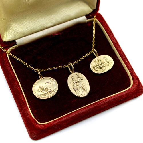 Pendentif Signature - Pendentif médaillon intaille Vénus et Mars en or 14k 58 Facettes