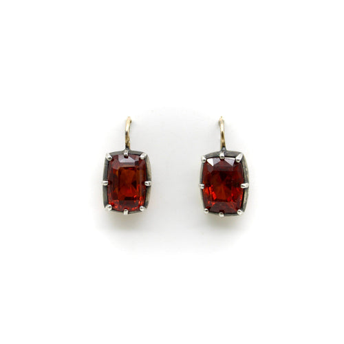 Boucles d'oreilles Boucles d’oreilles vintage - Grenats mandarine en argent et or 18k 58 Facettes